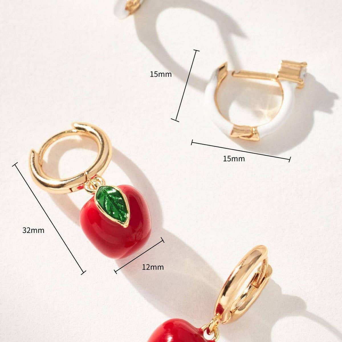 Colorful Fruit Zircon Earrings Stainless Steel