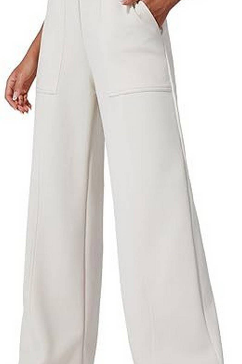 CWBLP1395_SOLID COLOR HIGH WAIST LOOSE WIDE LEG TROUSERS