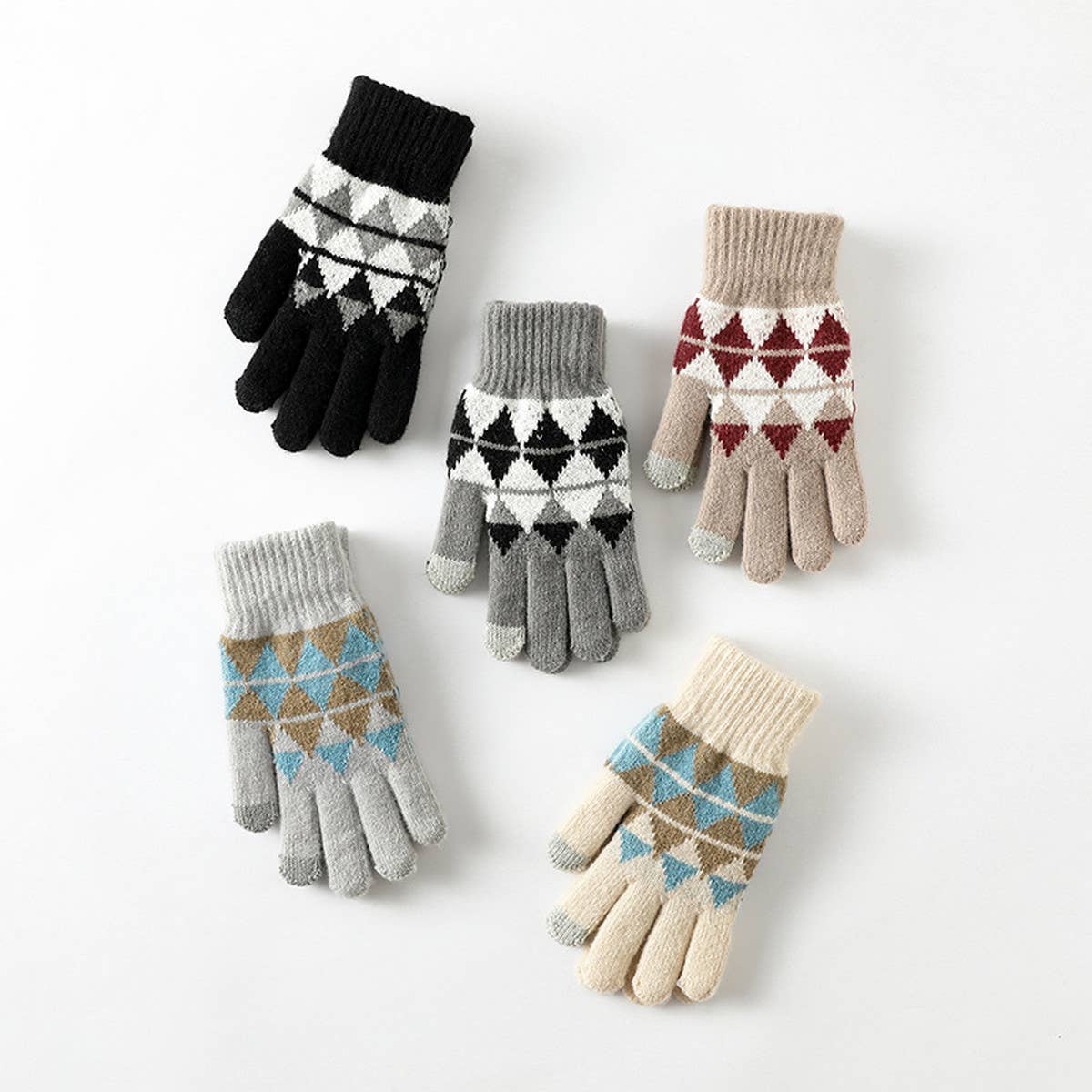 TOUCH SCREEN THICKENED WARM KNITTED GLOVES_CWAG0024