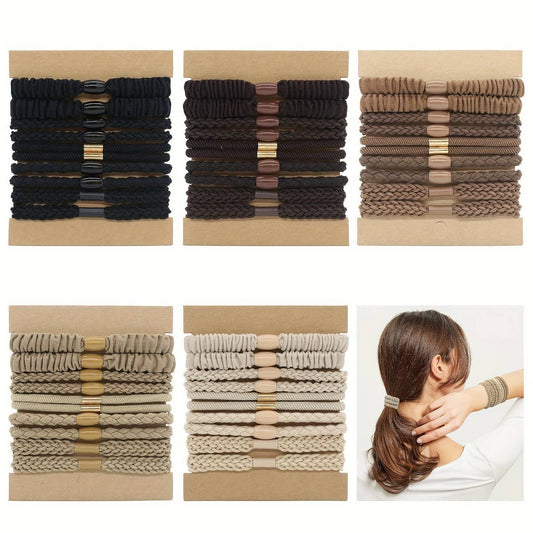 HIGH ELASTIC PONYTAIL CARD SET HAIR RING