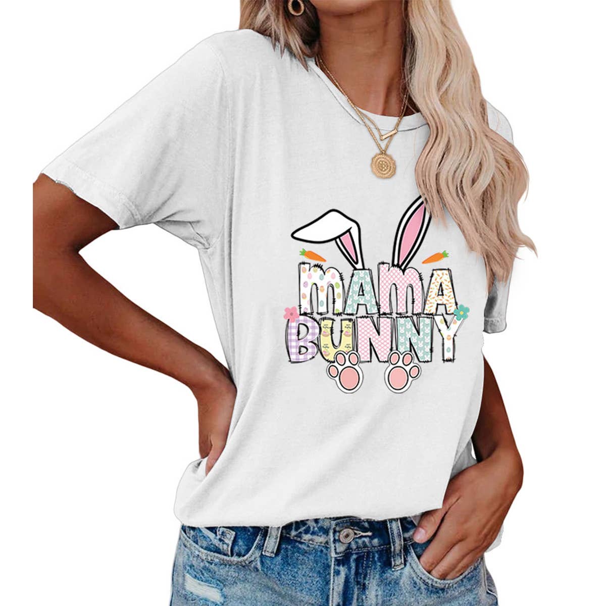 EASTER PULLOVER ROUND NECK FASHION PRINTED T SHIRT_CWTTS0855
