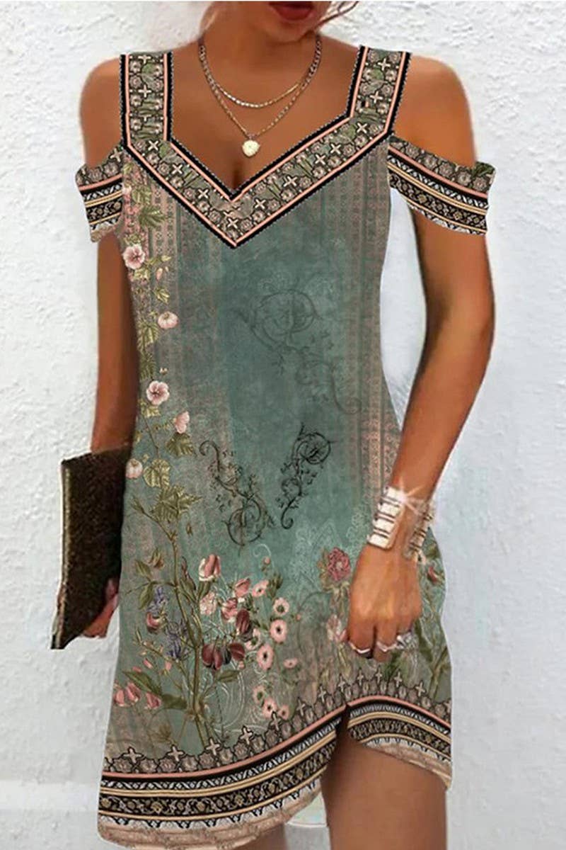 CWTTSL0409_SUMMER PRINTED CASUAL DRESS