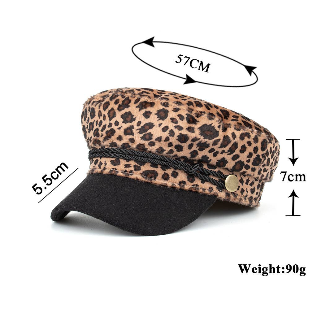 LEOPARD PRINT JACQUARD FASHION ALL-IN-ONE BERET