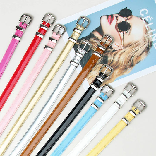 CWABE0927_SIMPLE CANDY COLOR THIN BELT