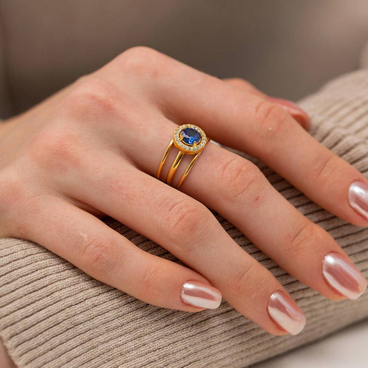 BLUE ROUND NON-FADING VERSATILE RING_CWAJE1394