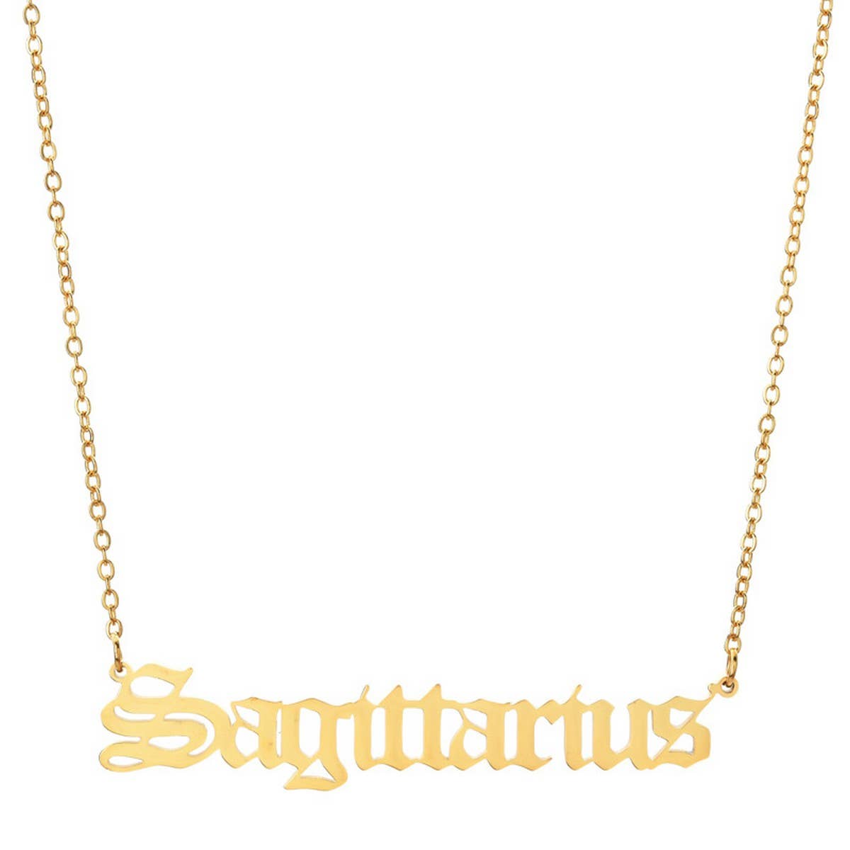 STAINLESS STEEL ZODIAC PENDANT CLAVICLE NECKLACE_CWMM2719