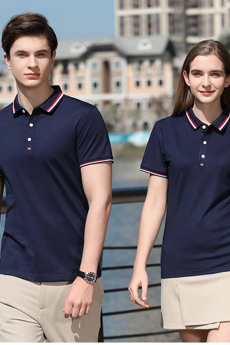 CWTBLS02445_LAPEL POLO SHIRT SHORT SLEEVE CASUAL TOP