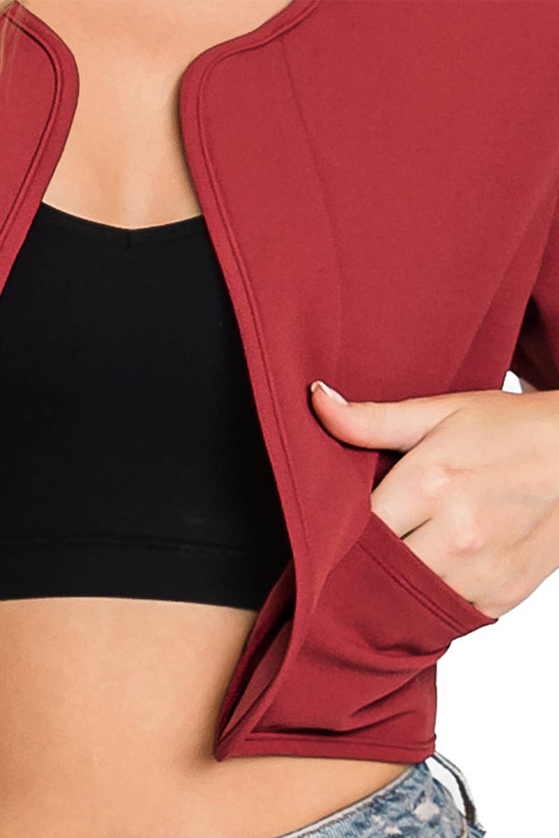 CWOBL092_Short Sleeve  Bolero Open Front Cardigan