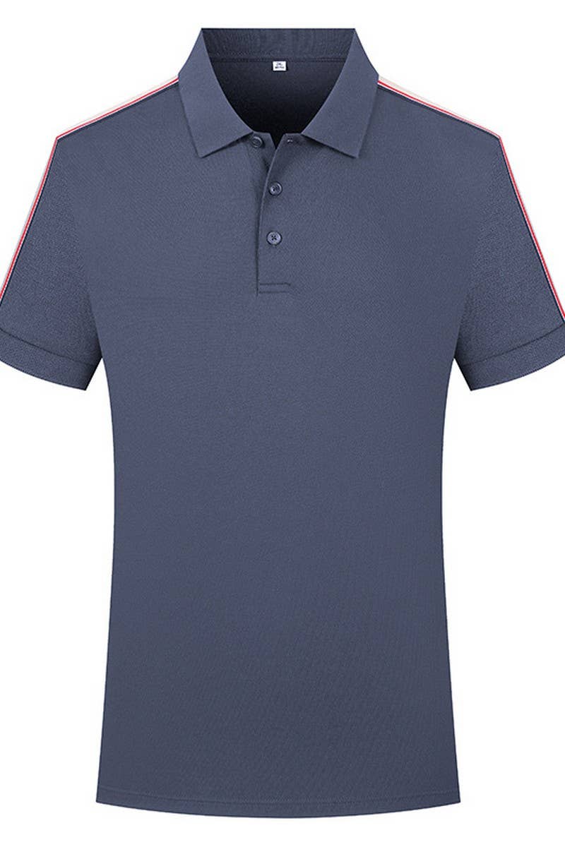 CWTBLS02442_BUTTON-DOWN LAPEL CASUAL POLO SHIRT