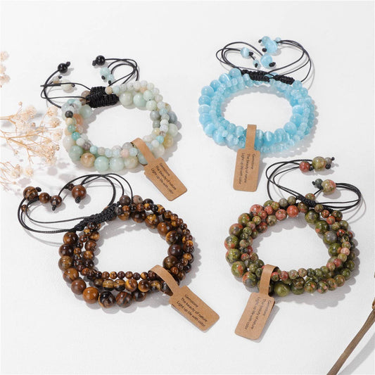 CWAJE4233_NATURAL STONE SIMPLE BRAIDED BRACELET