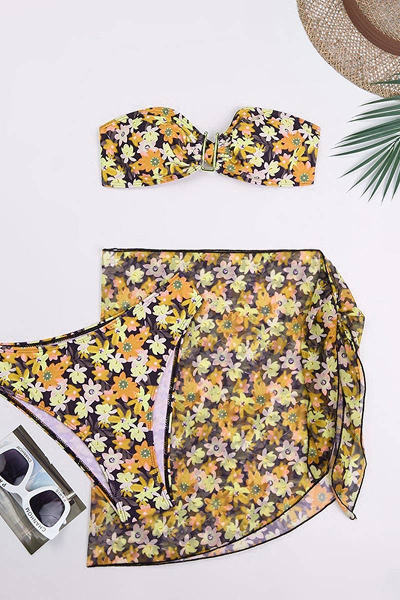 CWMW0796_METAL U-SHAPED THREE PIECE SWIMSUIT SET