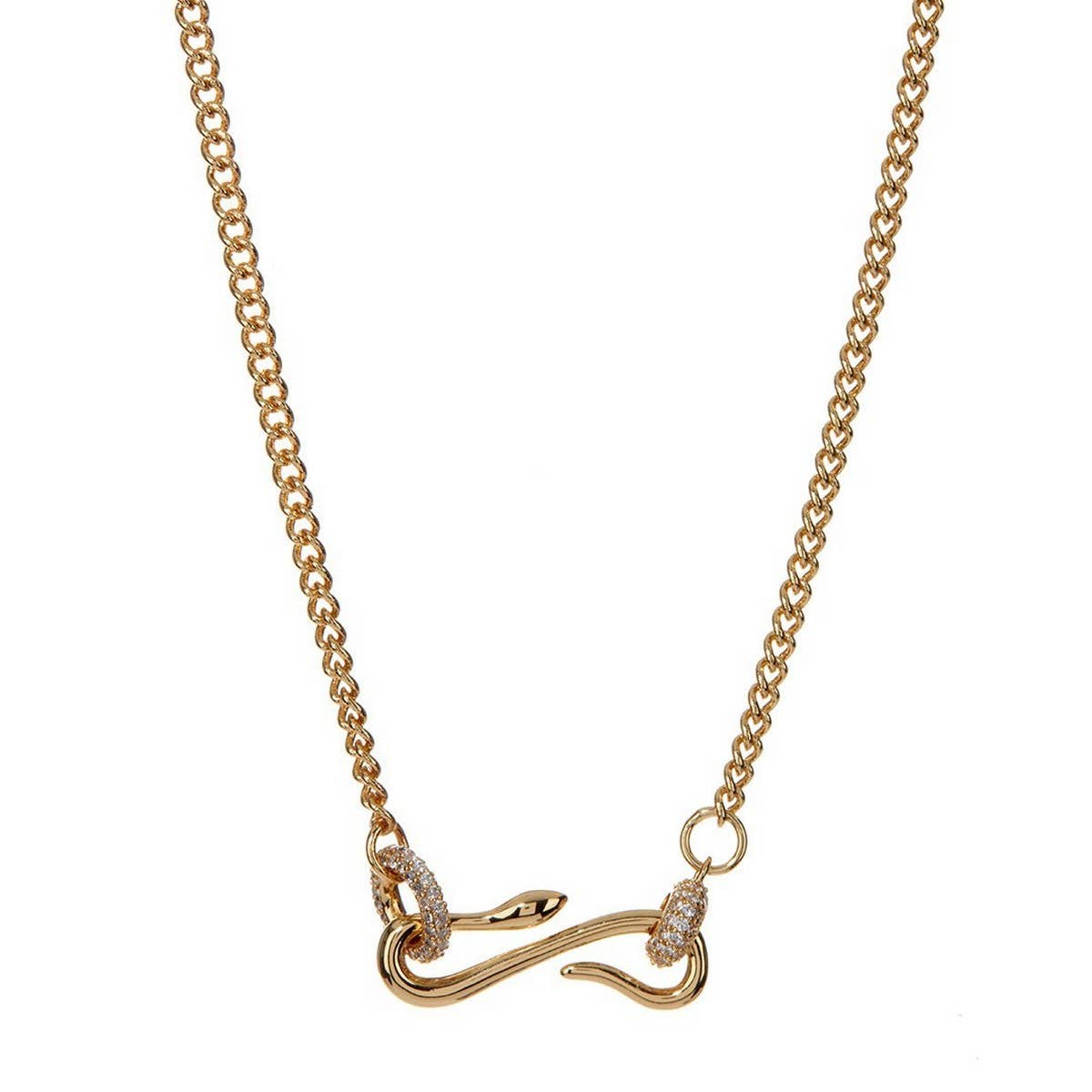 EXQUISITE VINTAGE SNAKE SHAPE ZIRCONIA NECKLACE_CWMM3826