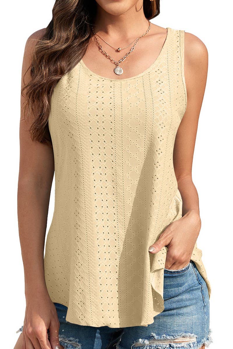 CWTBLSL0344_SLEEVELESS SOLID COLOR CAMISOLE CASUAL