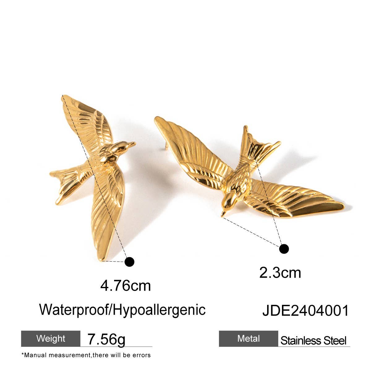 SIMPLE 18K GOLD STAINLESS STEEL EARRINGS
