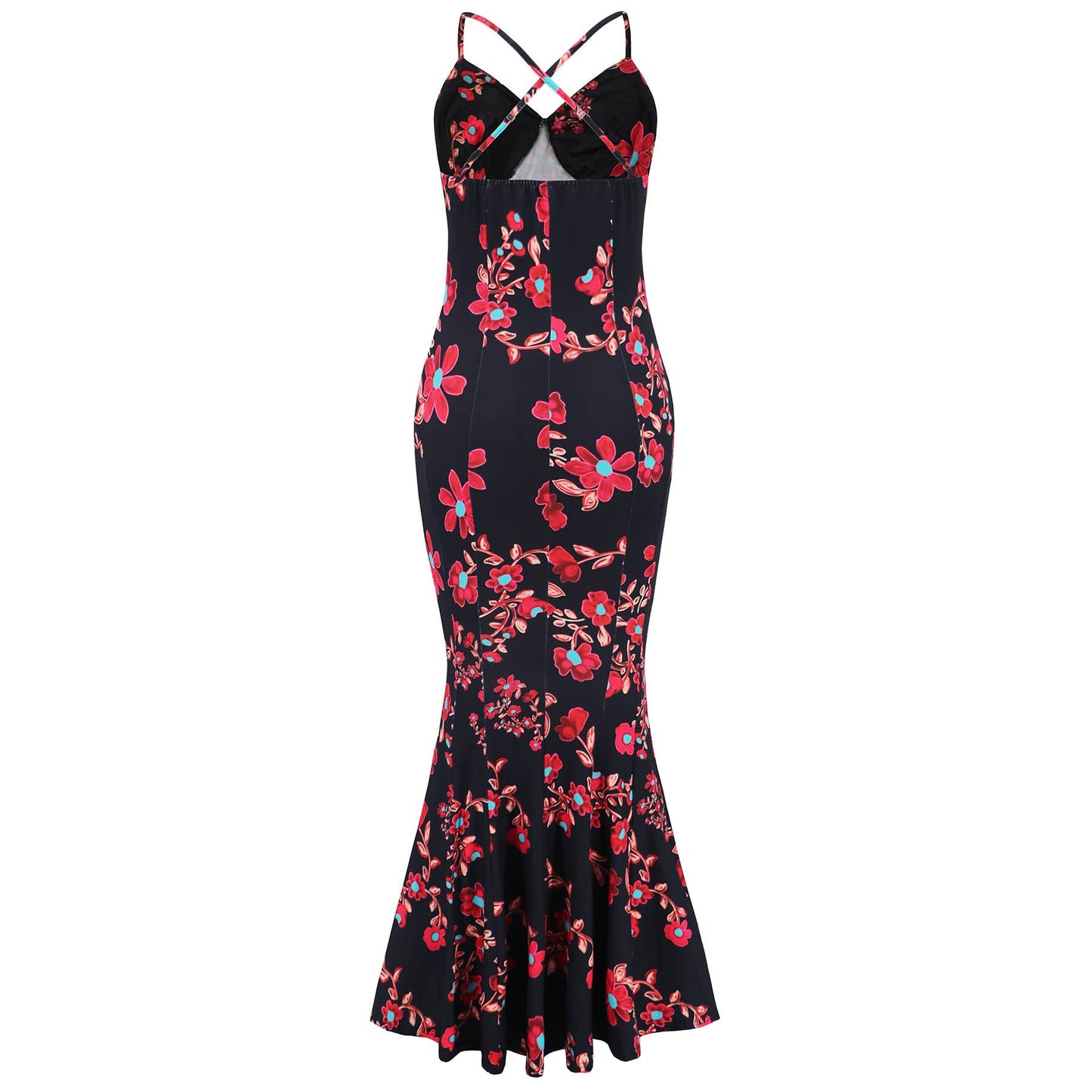 Bohemian floral print sexy slimming long dress