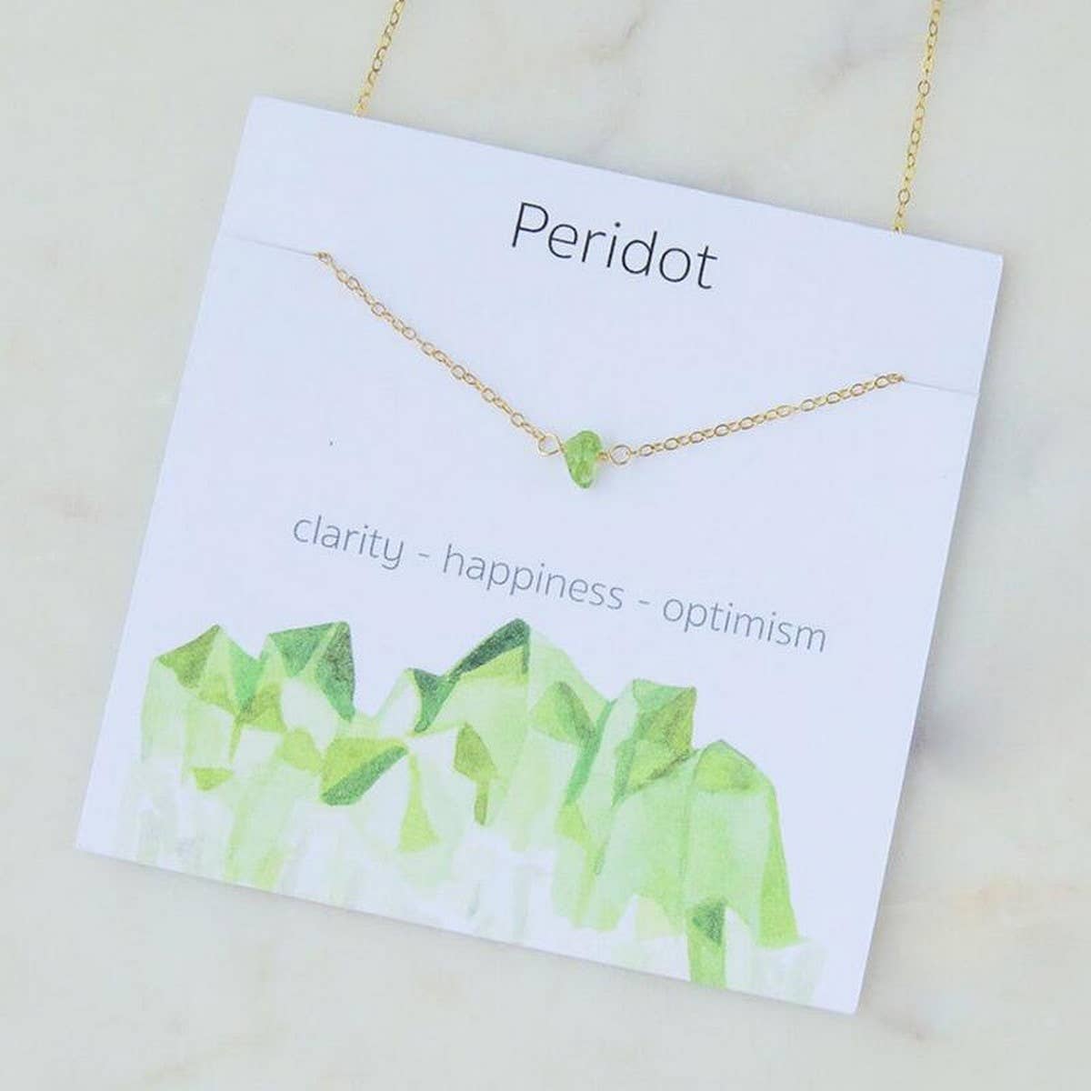 NATURAL CRYSTAL GRAVEL PENDANT NECKLACE WITH CARD