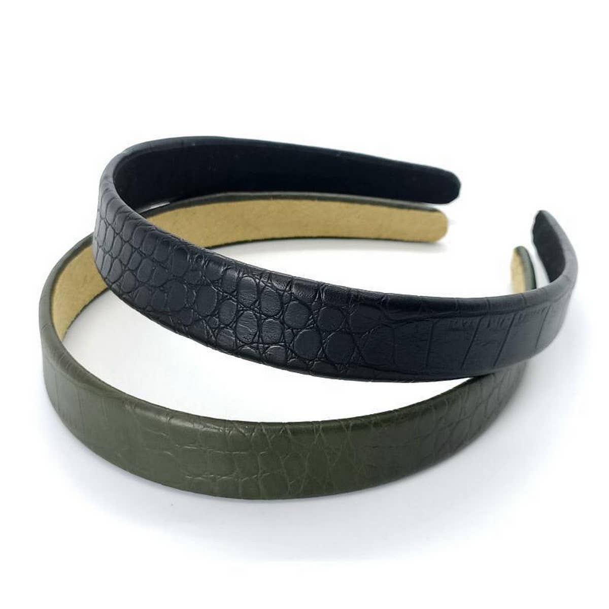 Elegant Croc Pattern Faux Leather Headband
