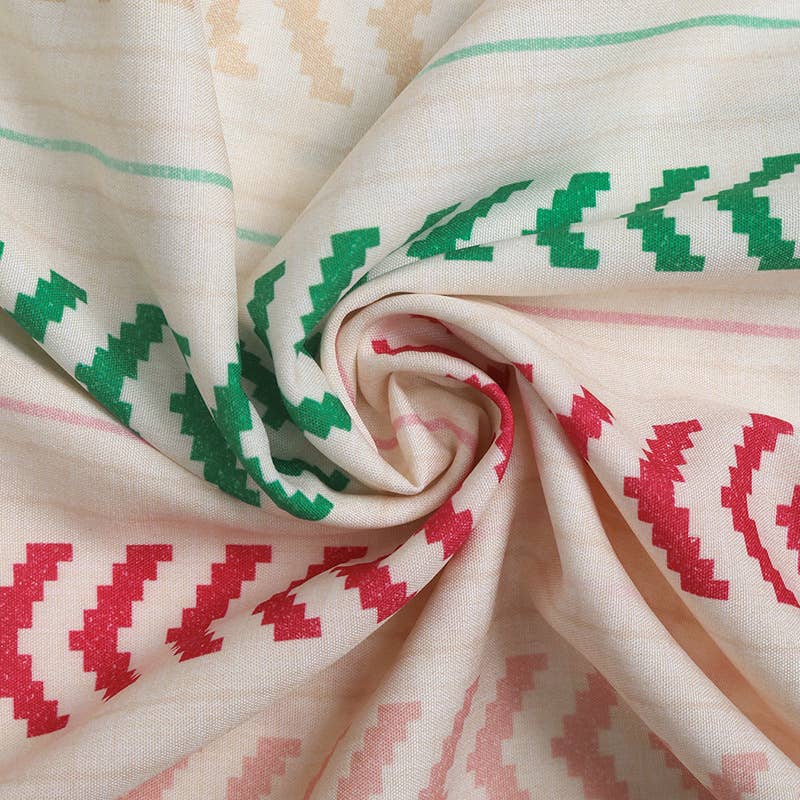 Boho Colorblock Printed Elastic Waist Skirt