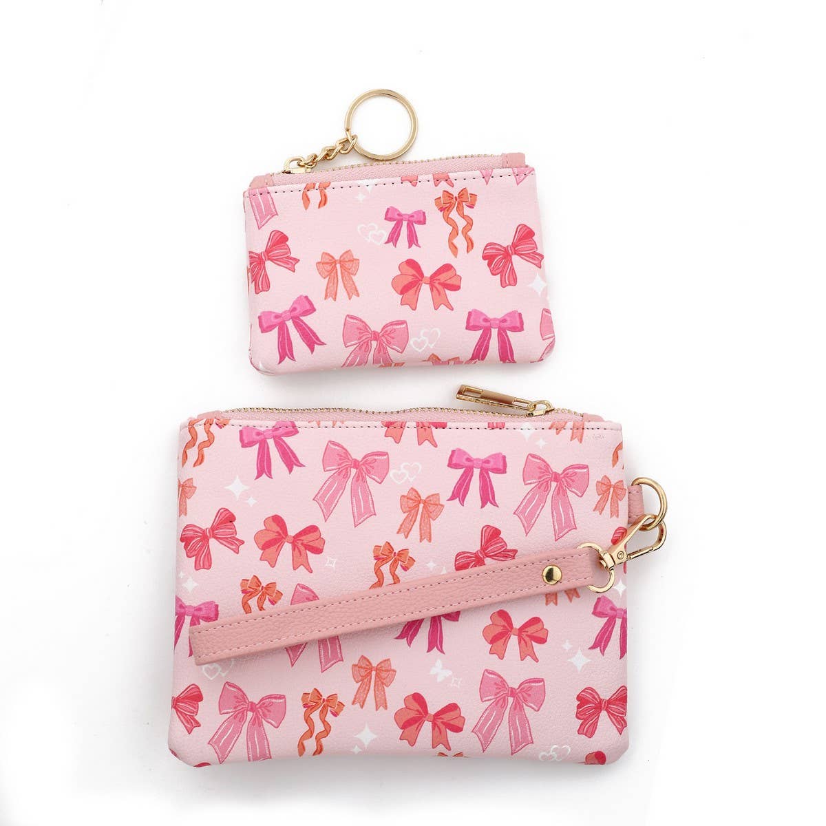 Women¡¯s Leather Coin Wallet with Bow and Wristlet_CUAB00436