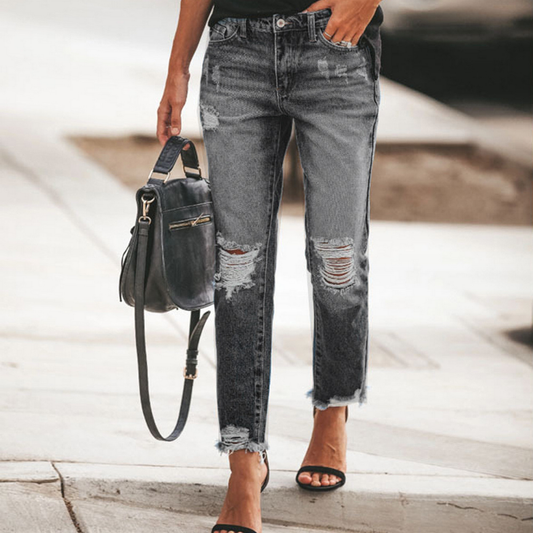 Women?™s Ripped Jeans ??Casual Streetwear Pants_CWJP0609