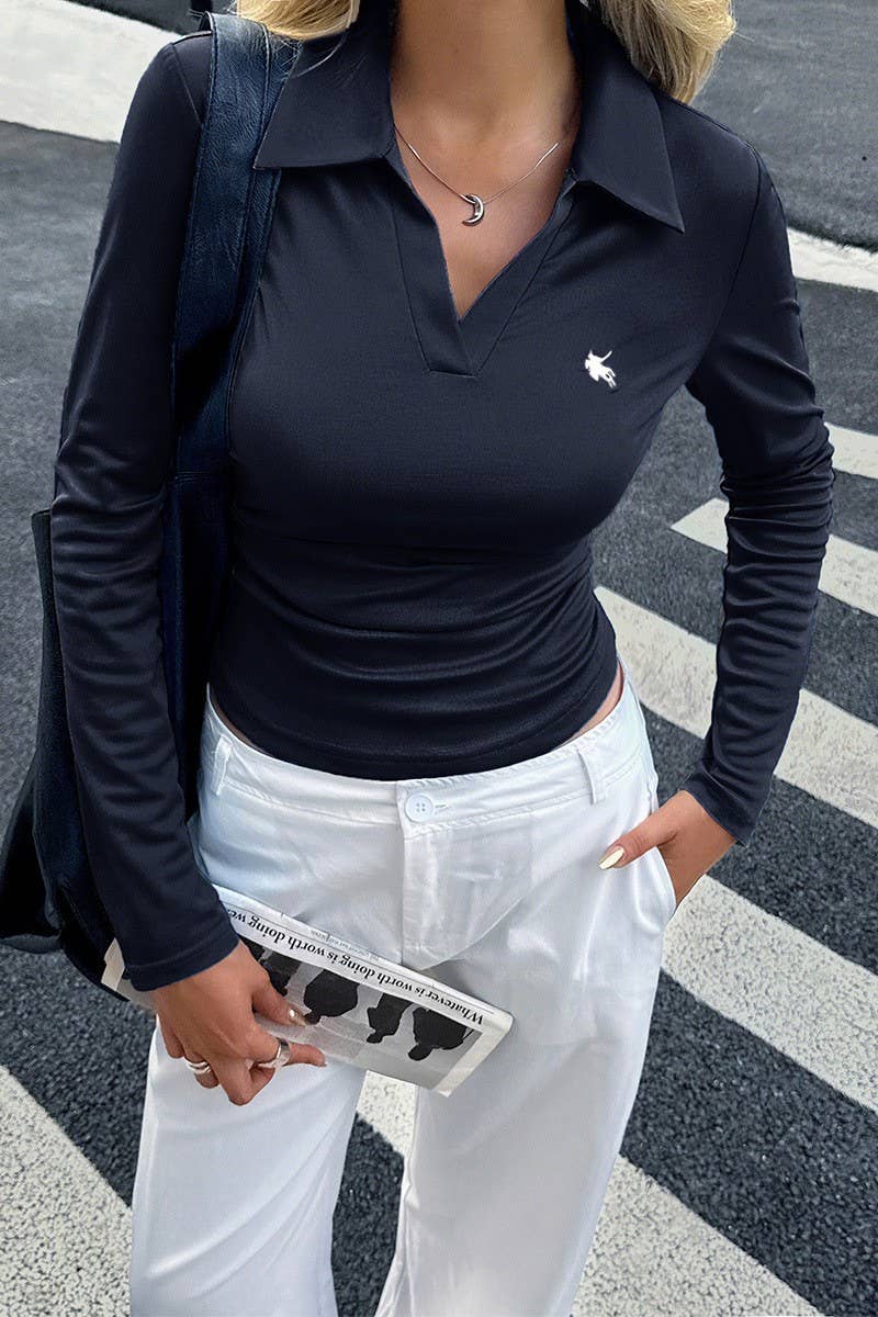 CWTBLL01050_COMMUTING SOLID COLOR LONG-SLEEVED T-SHIRT