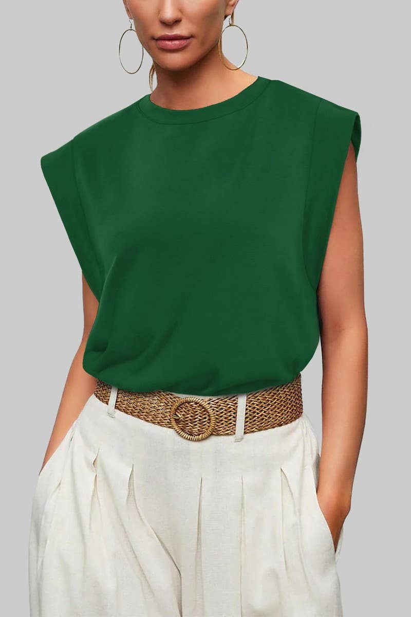 CWTTSL0240_Round Neck Sleeveless Knit Top