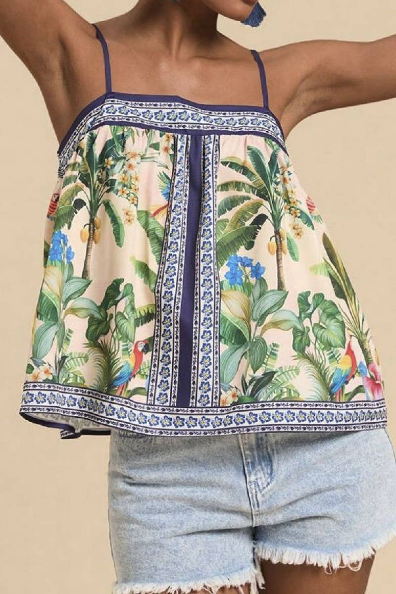 CWTTK00267_PRINTED LOOSE FIT CASUAL TANK TOP