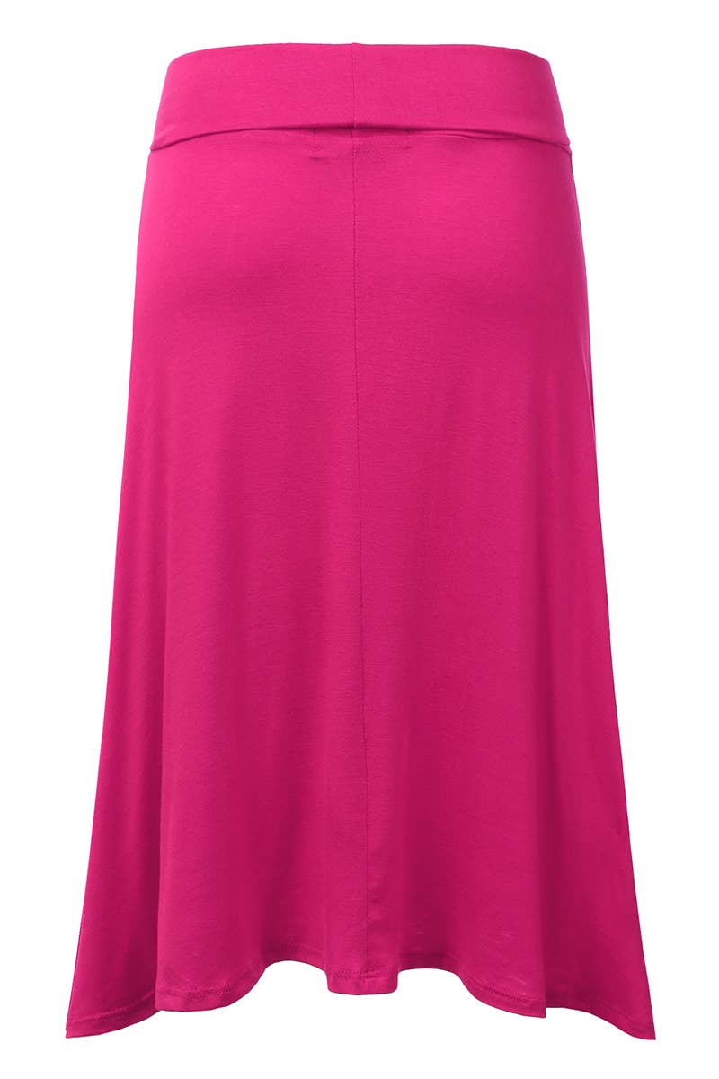 AWBMS204_High Waist Elastic Flared Midi Skirt
