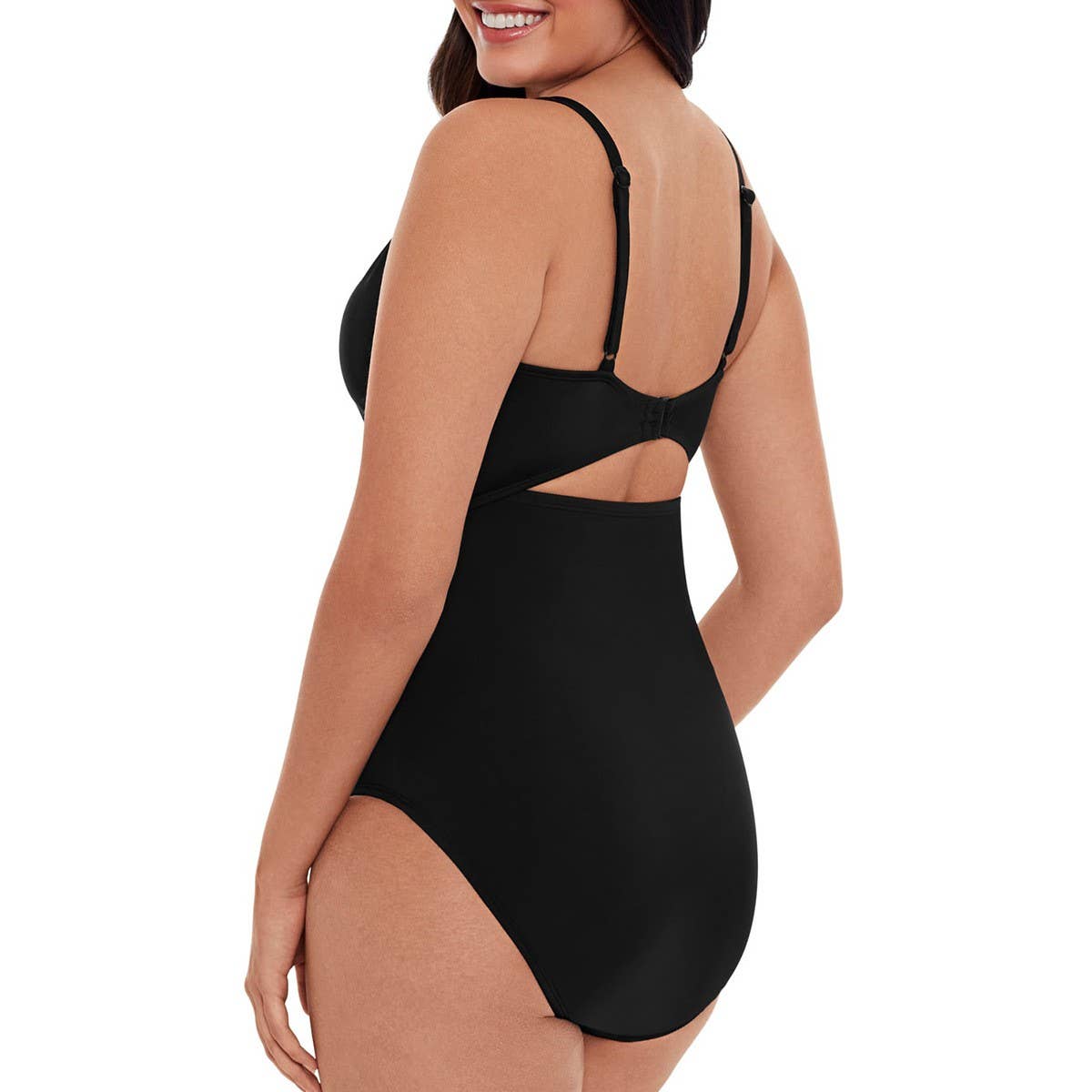LEOPARD PRINT SLIM CUT-OUT BIKINI SWIMSUIT
