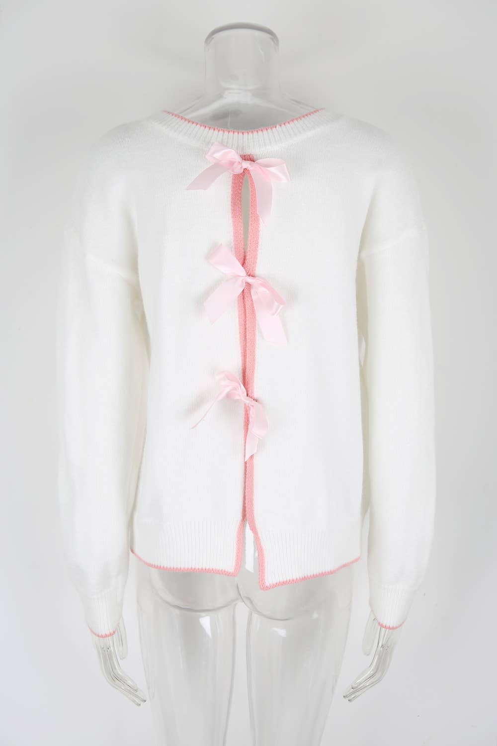 Bowknot is lace-up back sexy back sweater