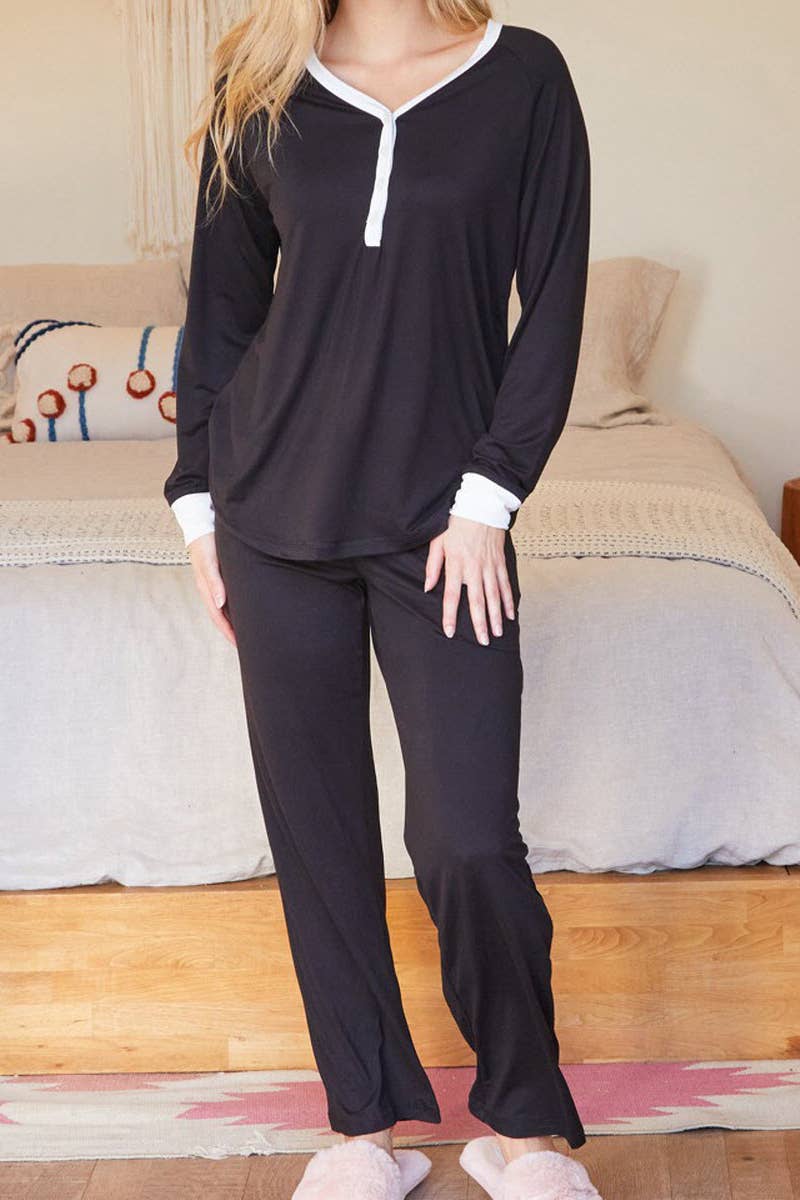 CWSPJ033_COZY LONG SLEEVE HENLEY NECK PAJAMA SET