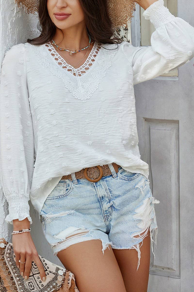 CWTBLL3594_SOLID COLOR JACQUARD OLIVE LONG SLEEVE SHIRT