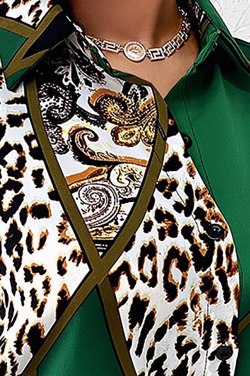 CWTSTL2777_SPRING AND AUTUMN BUTTON DIGITAL PRINTED SHIRT