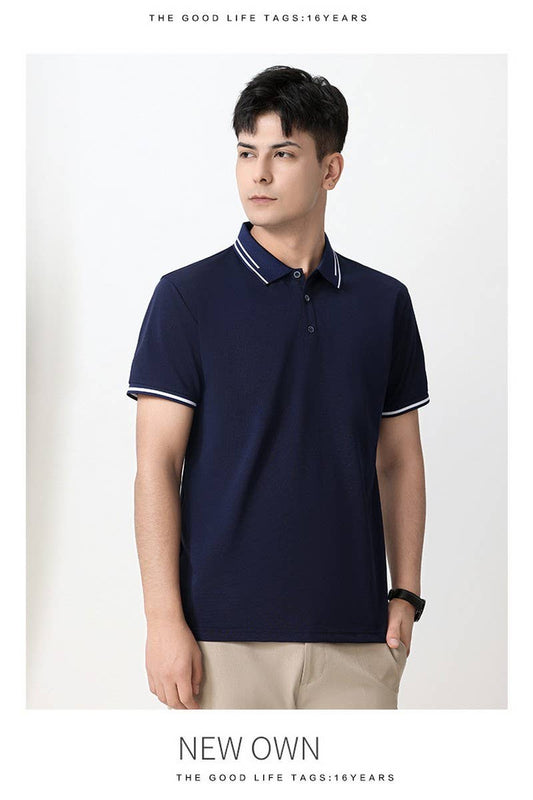 CWTBLS02416_COLLARED CUSTOM LOGO SHORT SLEEVE POLO SHIRT