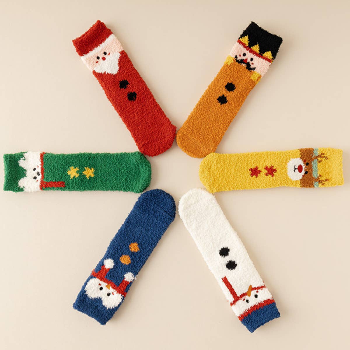 WOMEN CHRISTMAS WARM CORAL VELVET SOCKS