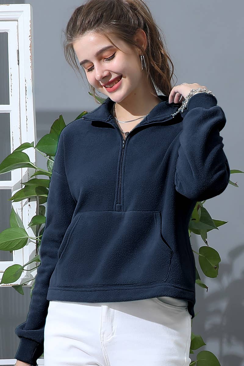 CWOJA705_NECK HALF ZIP UP FLEECE PULLOVER ANORAK JACKET