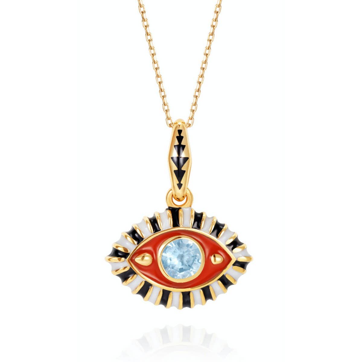 NEW STAINLESS STEEL EVIL EYE PENDANT NECKLACE_CWMM3831