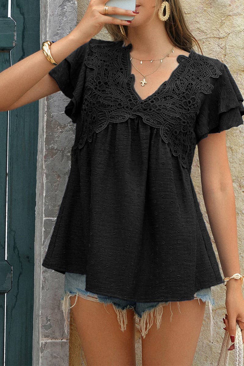 CWTTS1432_V-NECK CASUAL LOOSE SHORT-SLEEVED SHIRT