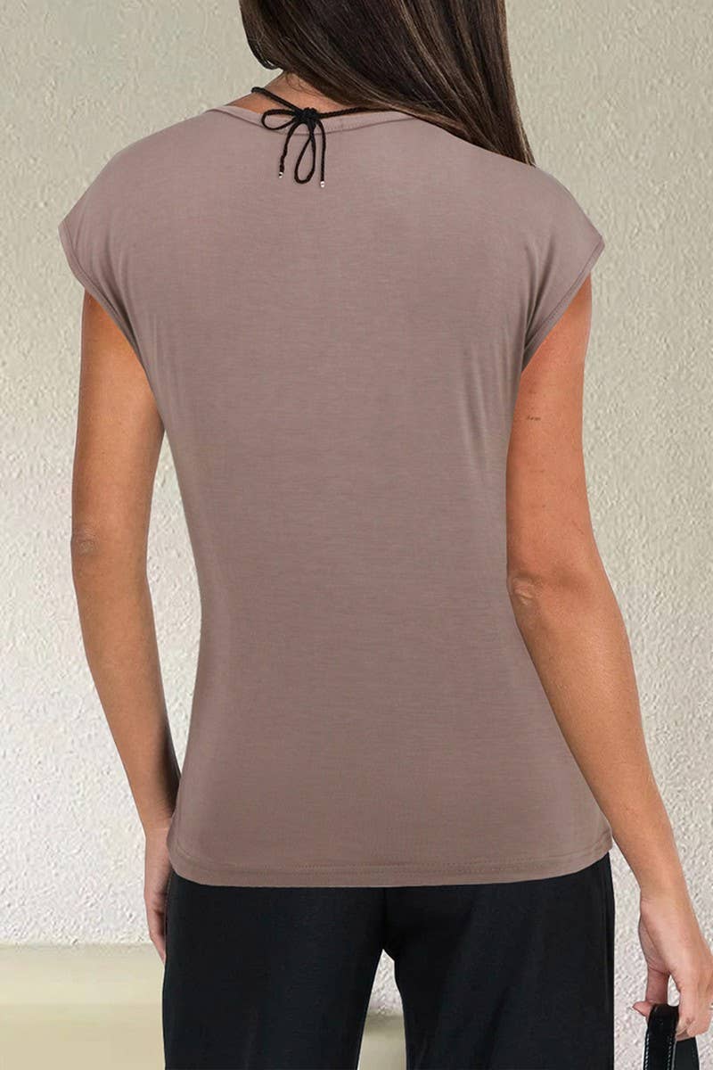 CWTBLS2250_TRENDY V-NECK LOOSE FIT SHORT SLEEVE TEE