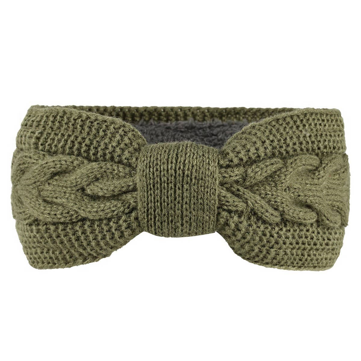 CWMM10071_FLEECE KNIT HEADBAND WITH BOW