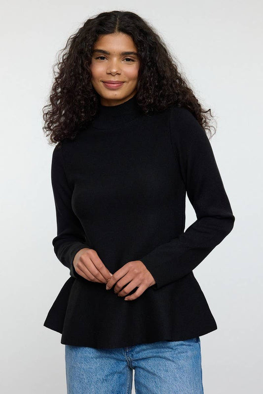 CWOSWL6956_SOLID COLOR HALF-HIGH COLLAR KNITTED SWEATER