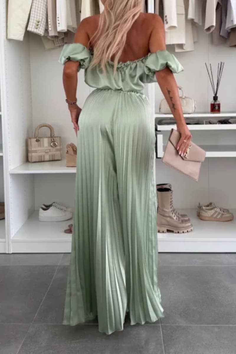 CWSS1204_SUMMER SOLID COLOR TEMPERAMENT TUBE TOP SUIT