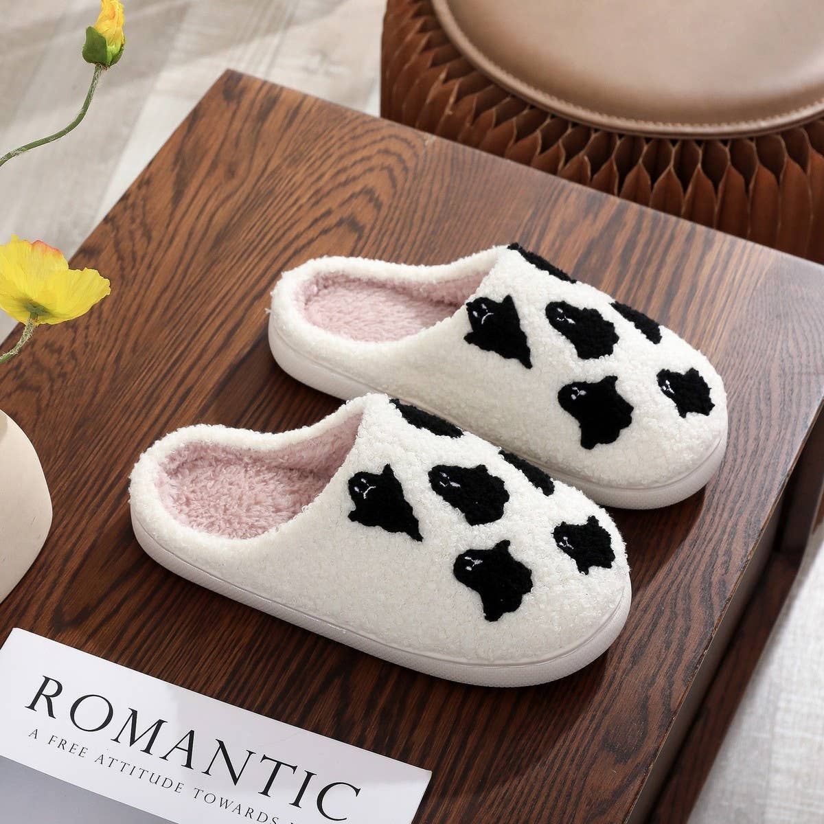 Halloween Indoor Slippers Fuzzy Ghost Couple Shoes_CWSHF0021