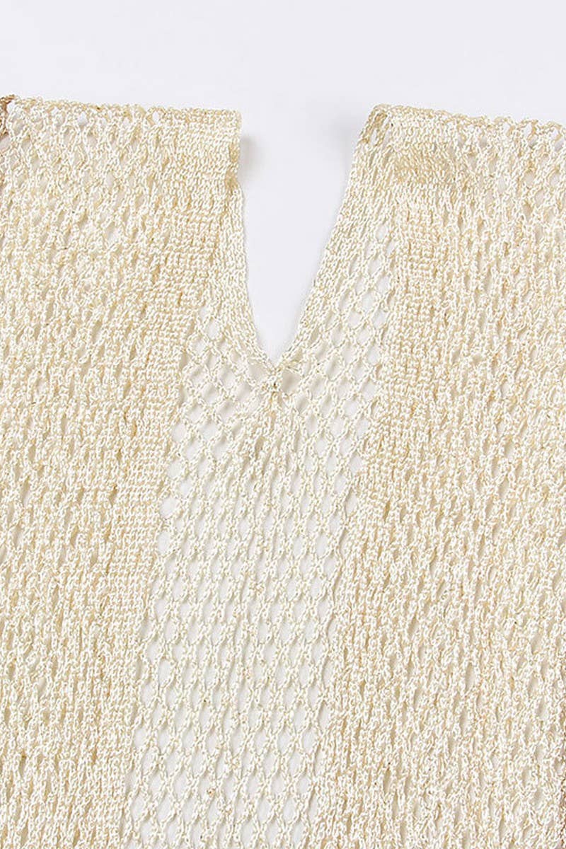 CWTBLS1030_BEACH BLOUSE WITH BELT AND SPLIT CAPE