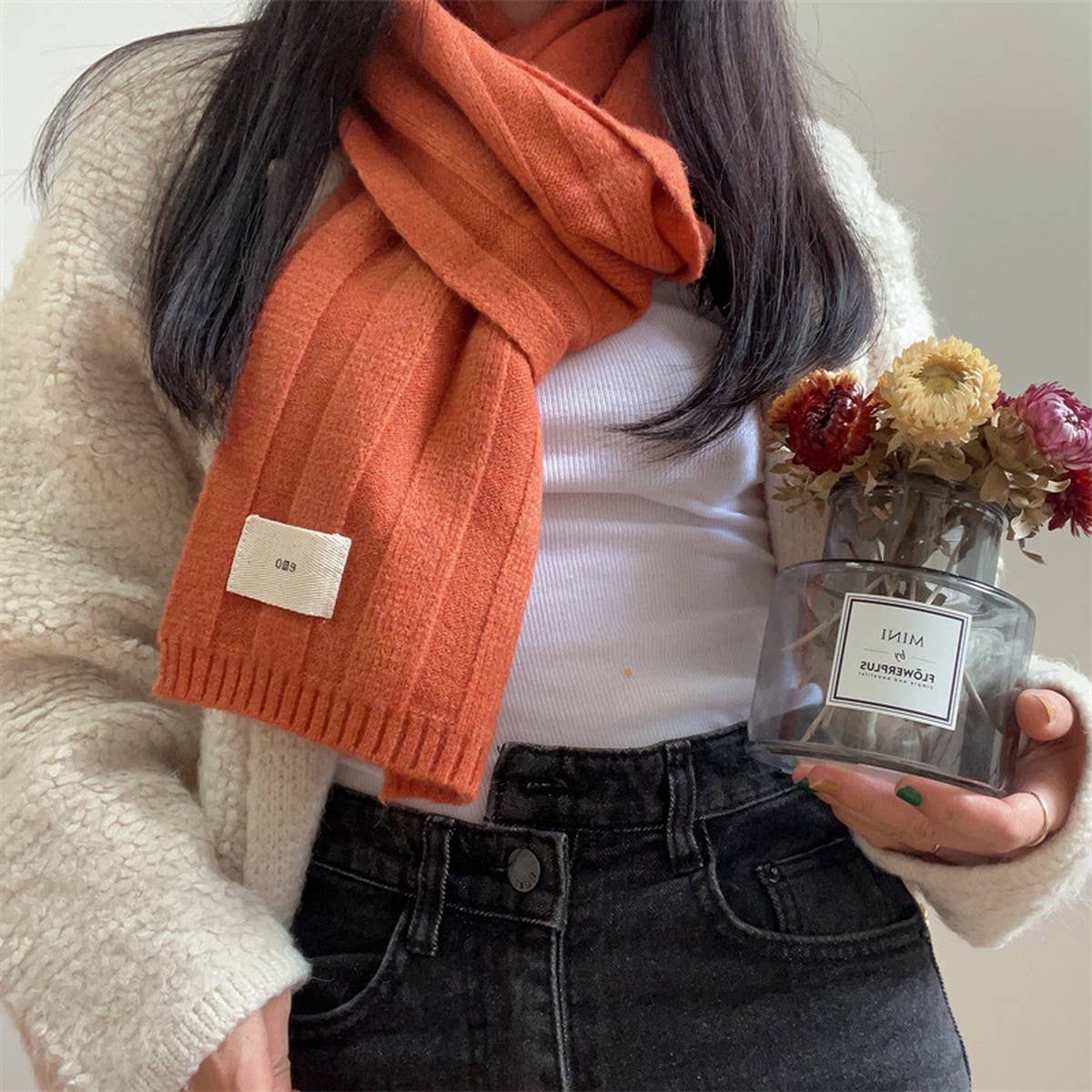 Knit Stripe Scarf - Warm Fall/Winter Unisex Scarf