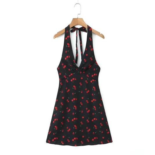 Women?™s French Style Halter Backless Short Dress_CWDMD5819