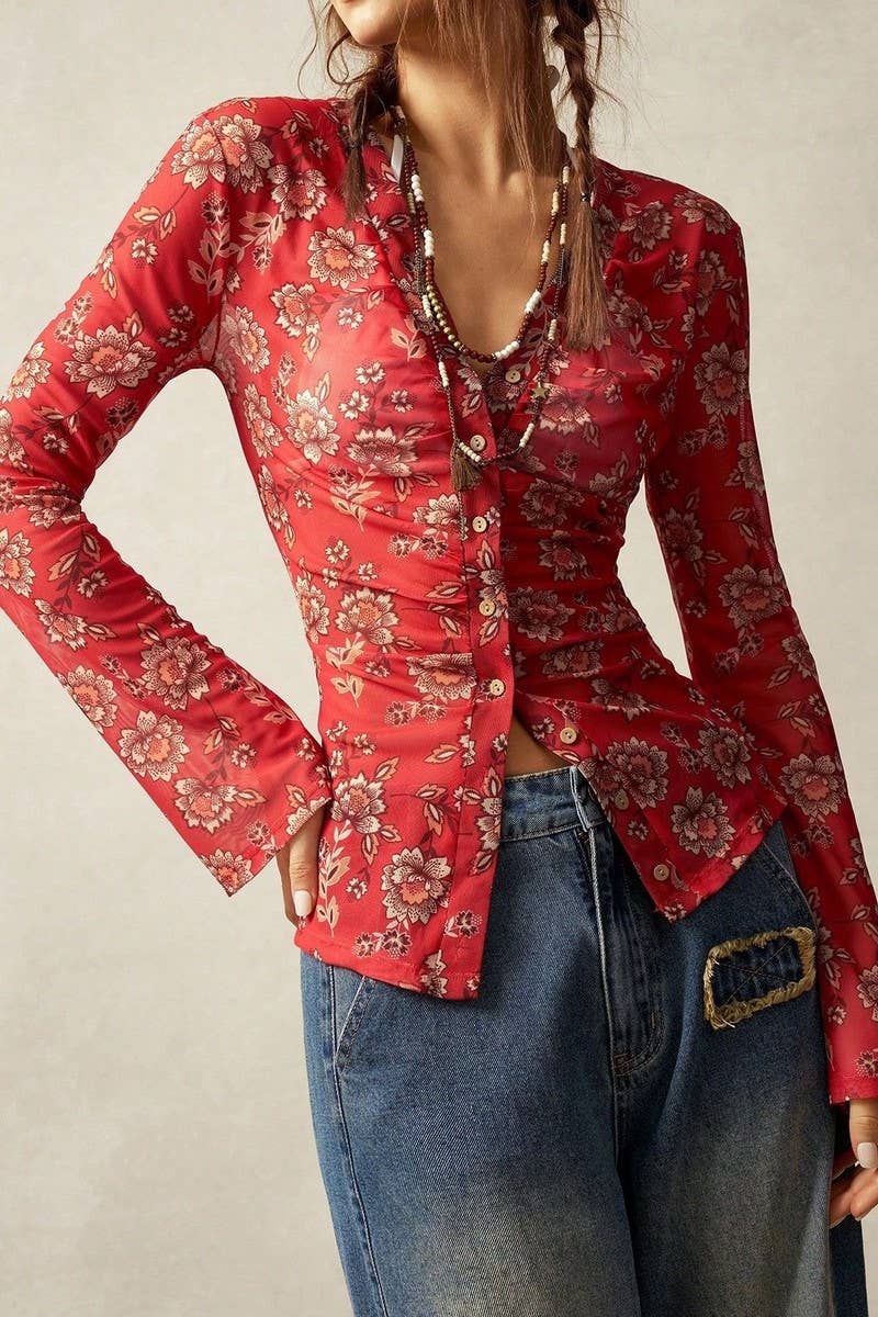 CWTBLL3904_VINTAGE FIT FLORAL LONG SLEEVE BUTTON-DOWN SHIRT