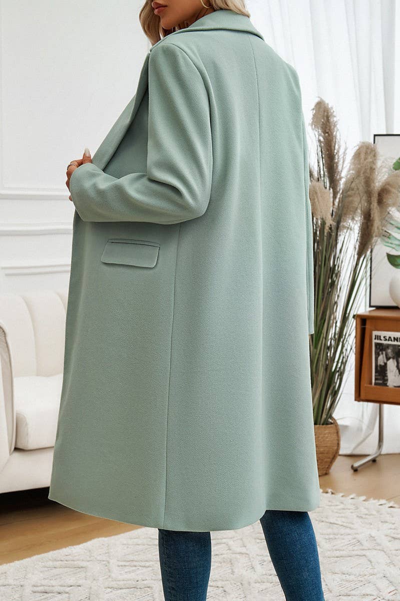CWOCO0258_V NECK LONG SLEEVE WOOLEN COAT