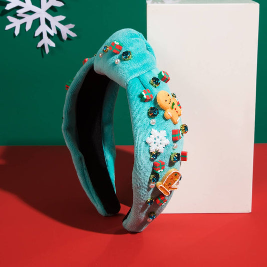 CHRISTMAS HAIR CORDUROY WITH DIAMOND SNOWFLAKES