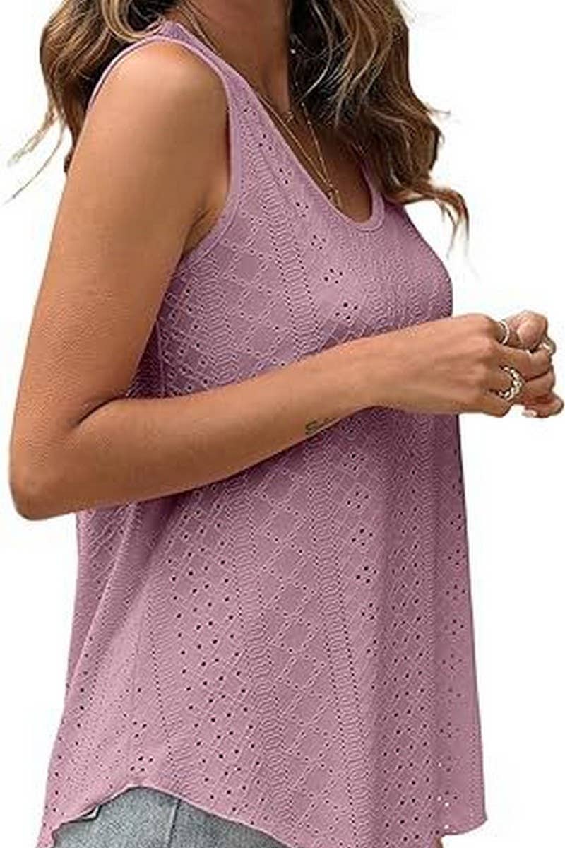 CWTTSL0235_Round Neck Sleeveless Knit Top